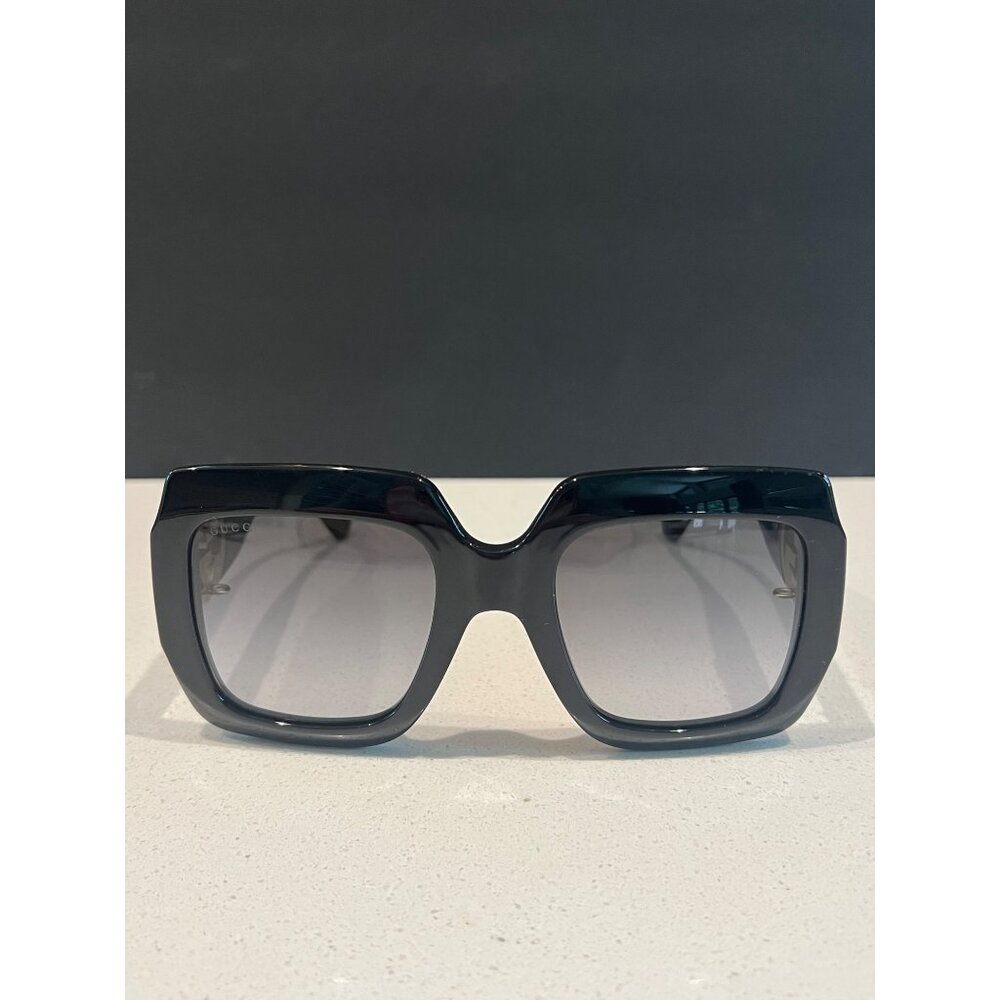 Gucci GG1022S 001 Gold Black Grey 54mm Gradient Lens Sunglasses - Picture 6 of 11